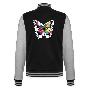 Butterfly / Animal / Insect / Flying / Summer - College Sweat Jacket - black/heather grey - Back - Marisol (170cm)