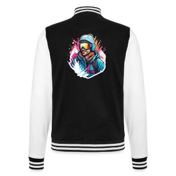 Snowboarder / Winter Sports / Piste / Snow / Alps - College Sweat Jacket - black/white - Back - Marisol (170cm)