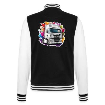 Truck / LKW / Lastfahrzeug / Fracht / Straße - College-Sweatjacke - Schwarz/Weiß - Hinten - Marisol (170cm)