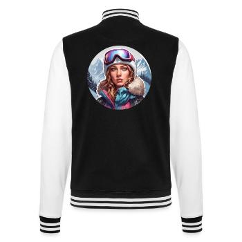 Snowboarder / Winter Sports / Piste / Snow / Alps - College Sweat Jacket - black/white - Back - Marisol (170cm)