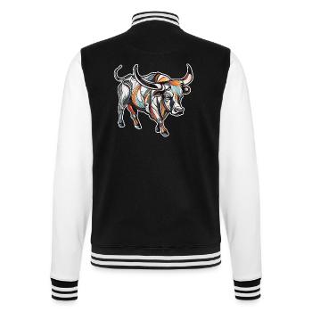 Taureau / Taureau / Animal / Cornes / Tauromachie - Veste Teddy - noir/blanc - Dos - Marisol (170cm)