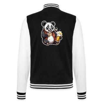 Panda / Tier / Zoo / Bambus / Wild / Kindlich - College-Sweatjacke - Schwarz/Weiß - Hinten - Marisol (170cm)