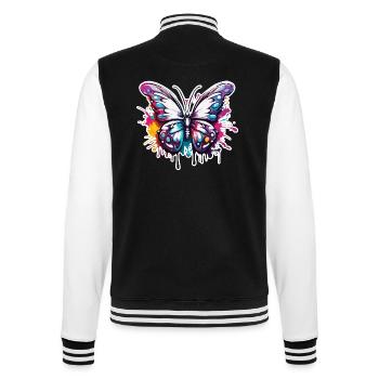Schmetterling / Tier / Insekt / fliegen / Sommer - College-Sweatjacke - Schwarz/Weiß - Hinten - Marisol (170cm)