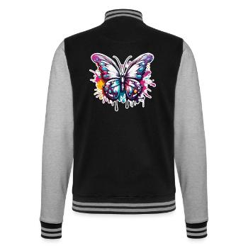 Butterfly / Animal / Insect / Flying / Summer - College Sweat Jacket - black/heather grey - Back - Marisol (170cm)