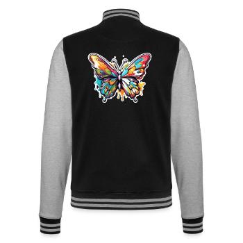 Butterfly / Animal / Insect / Flying / Summer - College Sweat Jacket - black/heather grey - Back - Marisol (170cm)