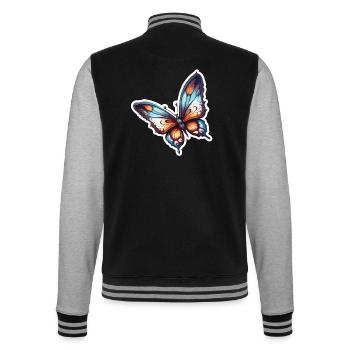 Butterfly / Animal / Insect / Flying / Summer - College Sweat Jacket - black/heather grey - Back - Marisol (170cm)