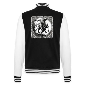Taureau / Taureau / Animal / Cornes / Tauromachie - Veste Teddy - noir/blanc - Dos - Marisol (170cm)