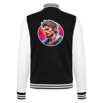 Type / Guy / Man / Male / Beard / Portrait - College Sweat Jacket - black/white - Back - Marisol (170cm)