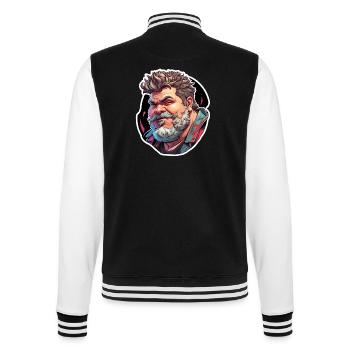 Type / Guy / Man / Male / Beard / Portrait - College Sweat Jacket - black/white - Back - Marisol (170cm)