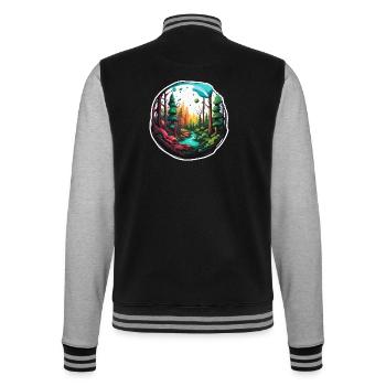 Forest / Wilderness / Nature / Trees / Green / Idyll - College Sweat Jacket - black/heather grey - Back - Marisol (170cm)