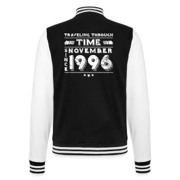 Vintage Time Travel anniversaire Design novembre 1996 - Veste Teddy - noir/blanc - Dos - Marisol (170cm)
