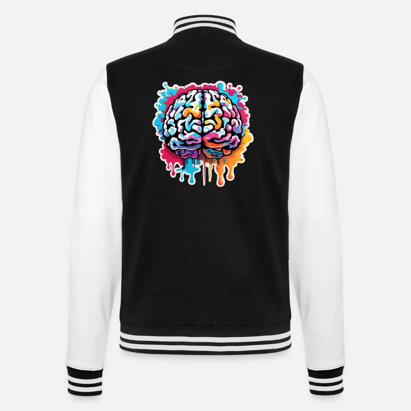 Cerveau / Connaissance / Intelligence / Intelligent / Penser - Veste Teddy - noir/blanc