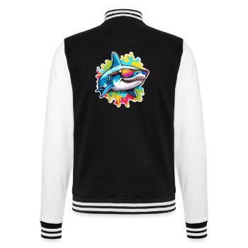 Shark / Wildlife / Underwater / Sea / Ocean - College Sweat Jacket - black/white - Back - Marisol (170cm)