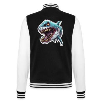 Shark / Wildlife / Underwater / Sea / Ocean - College Sweat Jacket - black/white - Back - Marisol (170cm)