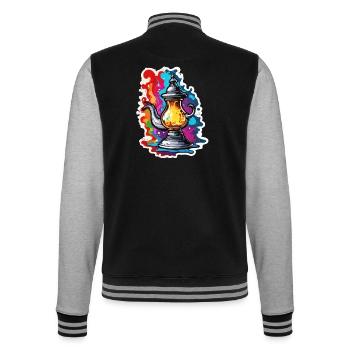 Wunderlampe / Wünsche /Orient / Wunder / Genie - College-Sweatjacke - Schwarz/Grau meliert - Hinten - Marisol (170cm)