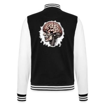 Gehirn / Wissen / Inteligenz / klug / Denken - College-Sweatjacke - Schwarz/Weiß - Hinten - Marisol (170cm)