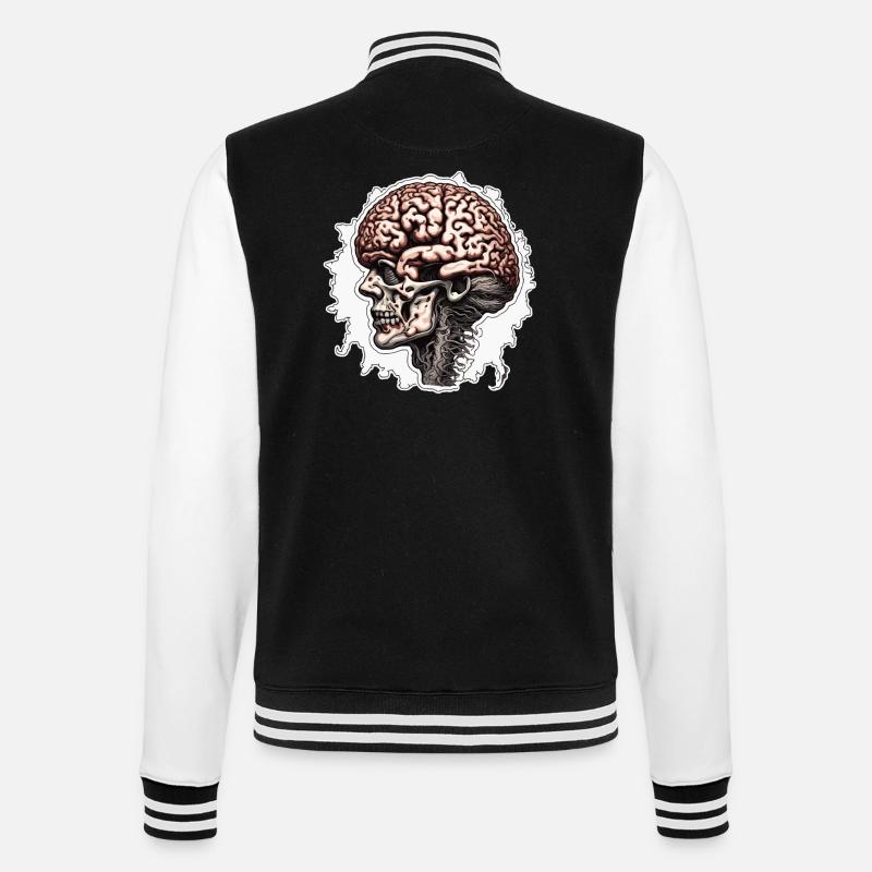 Brain / Knowledge / Intelligence / Clever / Thinking - College Sweat Jacket - black/white