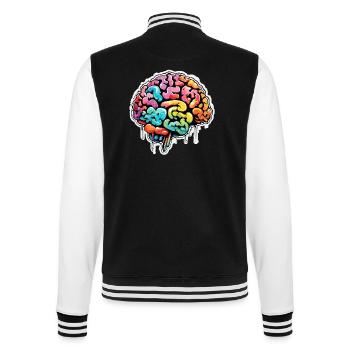 Gehirn / Wissen / Inteligenz / klug / Denken - College-Sweatjacke - Schwarz/Weiß - Hinten - Marisol (170cm)