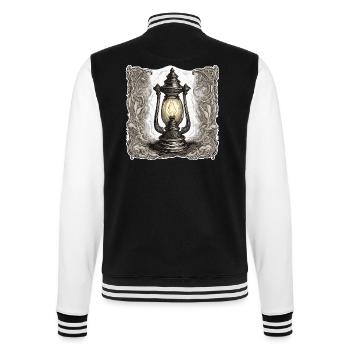 Gas Lamp / Light / Vintage / Antique / Classic - College Sweat Jacket - black/white - Back - Marisol (170cm)