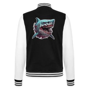 Shark / Wildlife / Underwater / Sea / Ocean - College Sweat Jacket - black/white - Back - Marisol (170cm)
