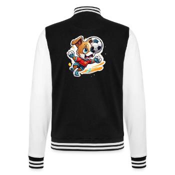 Soccer Dog / Animal / Soccer / Goal / Sports - College Sweat Jacket - black/white - Back - Marisol (170cm)