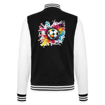 Soccer / Game / Ball / Field / Shooting - College Sweat Jacket - black/white - Back - Marisol (170cm)