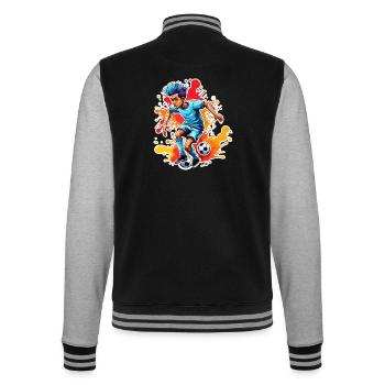Footballer / Soccer / Pitch / Team - College Sweat Jacket - black/heather grey - Back - Marisol (170cm)