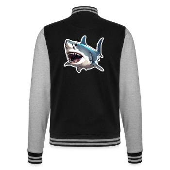 Hai / Tierwelt / Unterwasser / Meer / Ozean - College-Sweatjacke - Schwarz/Grau meliert - Hinten - Marisol (170cm)