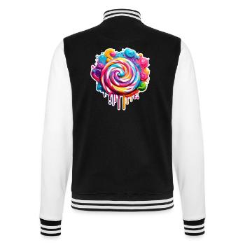 Lutscher / Lolli Pop / Süßigkeit / schlecken / süß - College-Sweatjacke - Schwarz/Weiß - Hinten - Marisol (170cm)