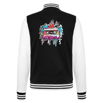 Kasette / Tape / Musikband / Analog / Retro - College-Sweatjacke - Schwarz/Weiß - Hinten - Marisol (170cm)