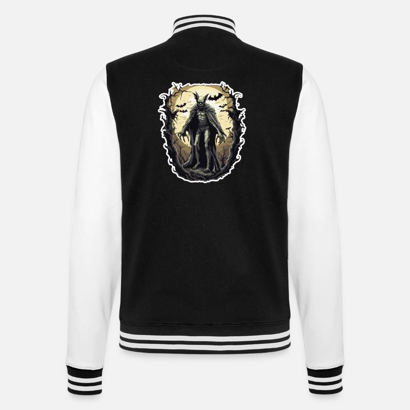 Bat / Vampire / Dracula / Animal / Halloween - College Sweat Jacket - black/white