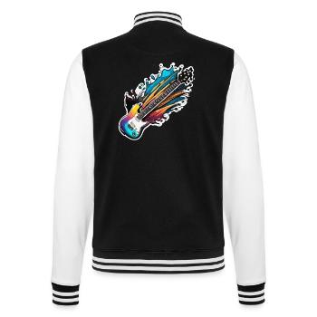 Rock n roll / Guitare / Musique / Instrument - Veste Teddy - noir/blanc - Dos - Marisol (170cm)