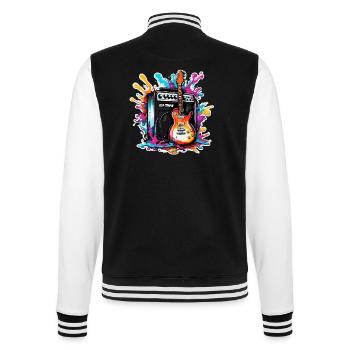 Rock n roll / Guitare / Musique / Instrument - Veste Teddy - noir/blanc - Dos - Marisol (170cm)