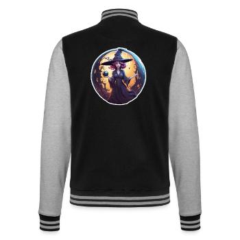 Witch / Magic / Witch Ritual / Fairy Tale / Spell - College Sweat Jacket - black/heather grey - Back - Marisol (170cm)