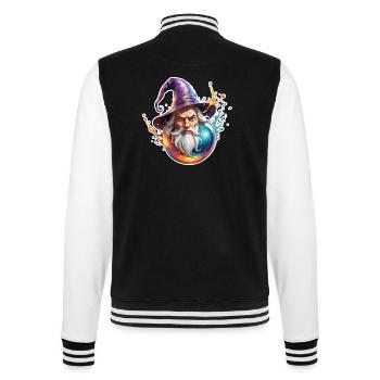 Wizard / Magic / Magician / Wand / Mystic - College Sweat Jacket - black/white - Back - Marisol (170cm)