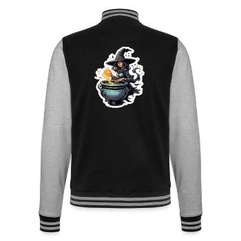 Witch / Magic / Witch Ritual / Fairy Tale / Spell - College Sweat Jacket - black/heather grey - Back - Marisol (170cm)