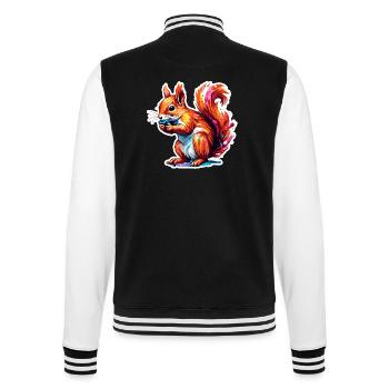 Squirrel / Animal / Rodent / Forest Animal / Comic - College Sweat Jacket - black/white - Back - Marisol (170cm)