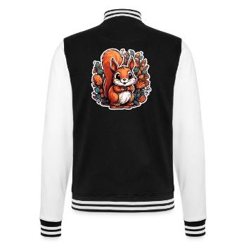 Squirrel / Animal / Rodent / Forest Animal / Comic - College Sweat Jacket - black/white - Back - Marisol (170cm)