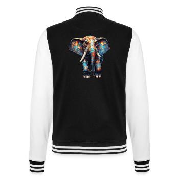 Elephant / Animal / Safari / Zoo / Africa / Comic - College Sweat Jacket - black/white - Back - Marisol (170cm)