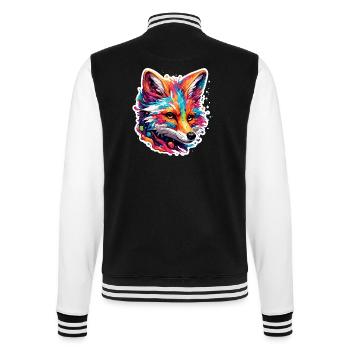 Fuchs / Tier / Pelz / Wald / jagen / Fuchsbau - College-Sweatjacke - Schwarz/Weiß - Hinten - Marisol (170cm)