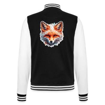 Fuchs / Tier / Pelz / Wald / jagen / Fuchsbau - College-Sweatjacke - Schwarz/Weiß - Hinten - Marisol (170cm)