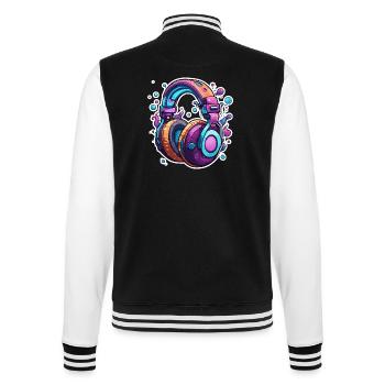 Casque / Audio / Musique / Son / Studio / Cool - Veste Teddy - noir/blanc - Dos - Marisol (170cm)