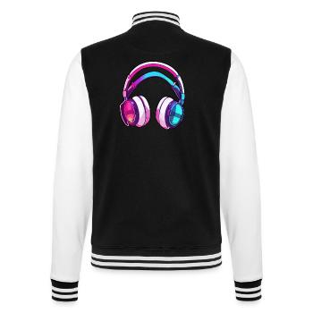 Casque / Audio / Musique / Son / Studio / Cool - Veste Teddy - noir/blanc - Dos - Marisol (170cm)
