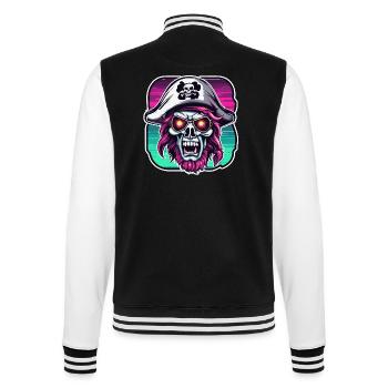 Pirat / Ahoi / Anker / Kapitän / Totenkopf / Rum - College-Sweatjacke - Schwarz/Weiß - Hinten - Marisol (170cm)