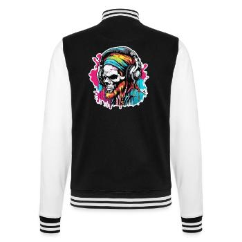 Headphones / Audio / Music / Skull / Cool - College Sweat Jacket - black/white - Back - Marisol (170cm)