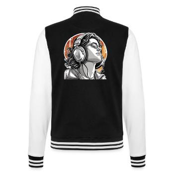 Headphones / Audio / Music / Person / Cool - College Sweat Jacket - black/white - Back - Marisol (170cm)