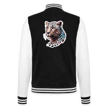 Léopard / guépard / Animal / Animal imprimé / motif - Veste Teddy - noir/blanc - Dos - Marisol (170cm)