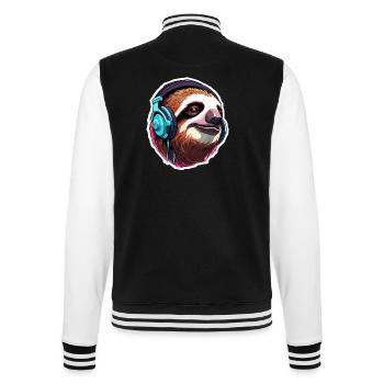 Headphones / Audio / Music / Animal / Sloth / Cool - College Sweat Jacket - black/white - Back - Marisol (170cm)