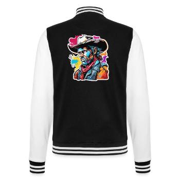 Cowboy / Far West / Désert / Lasso / Rodéo - Veste Teddy - noir/blanc - Dos - Marisol (170cm)