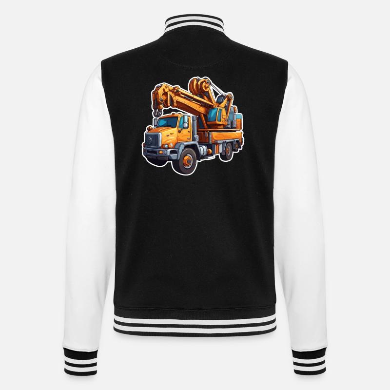 Kran / Baustelle / Seilwinde / Kransystem - College-Sweatjacke - Schwarz/Weiß